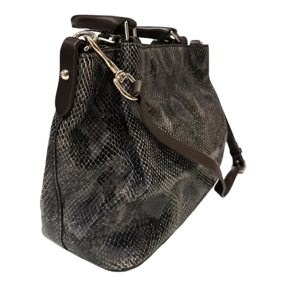 Dooney & Bourke City Python Barlow Purse Satchel w Shoulder Strap & Dust Bag